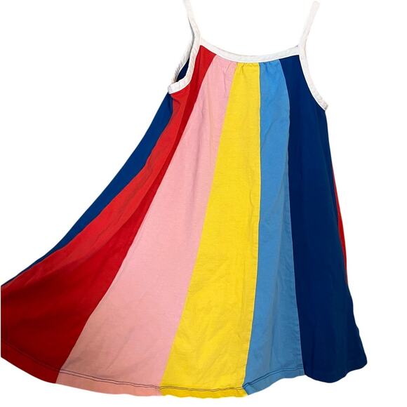 Hanna Andersson Rainbow Girls Cotton Tank Top Dress Size 6-7 - Picture 1 of 4